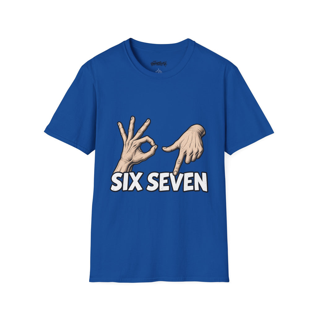 Graphic T-Shirt — Hand Signs "Six Seven" Casual Tee