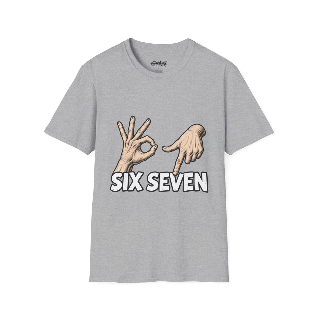 Graphic T-Shirt — Hand Signs "Six Seven" Casual Tee