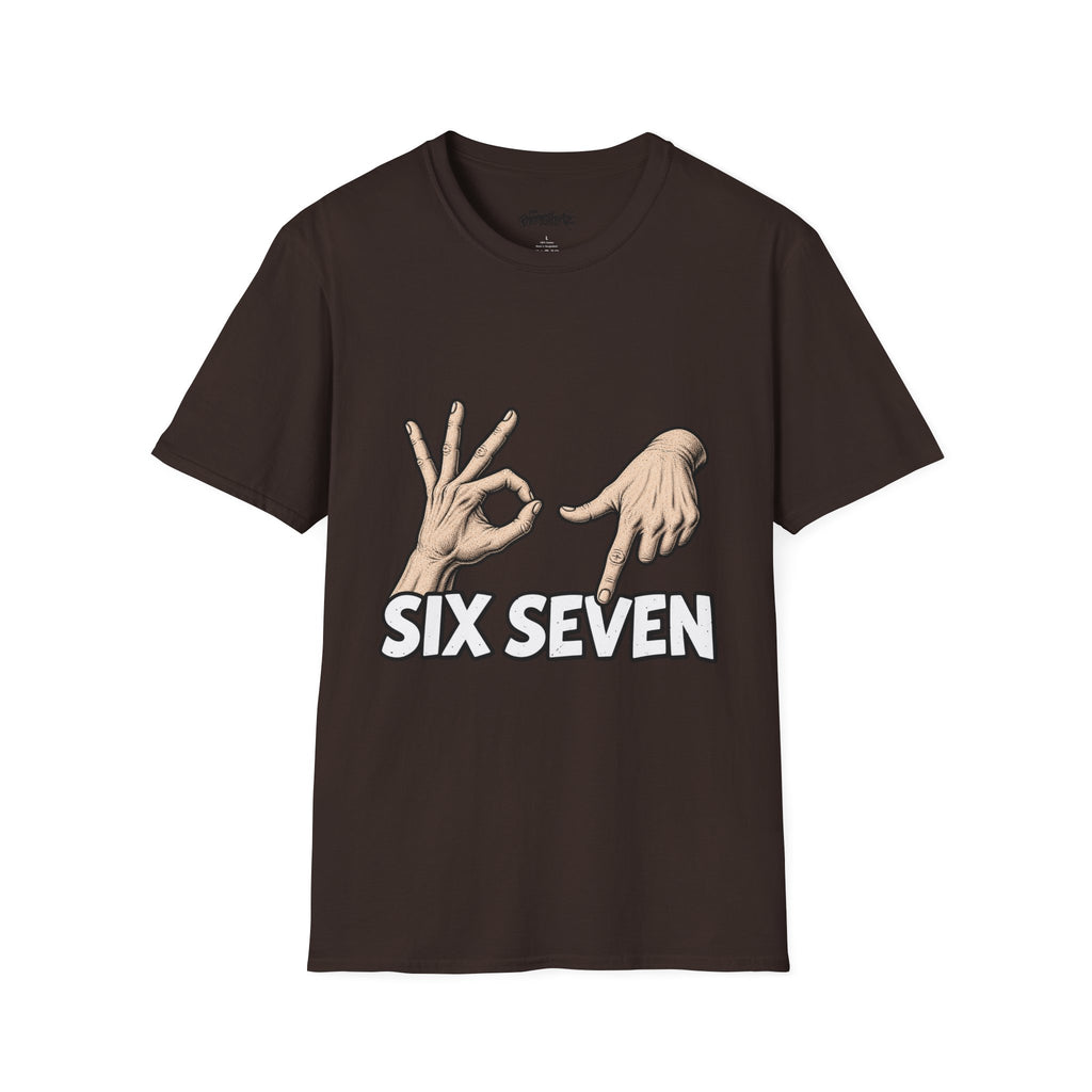 Graphic T-Shirt — Hand Signs "Six Seven" Casual Tee