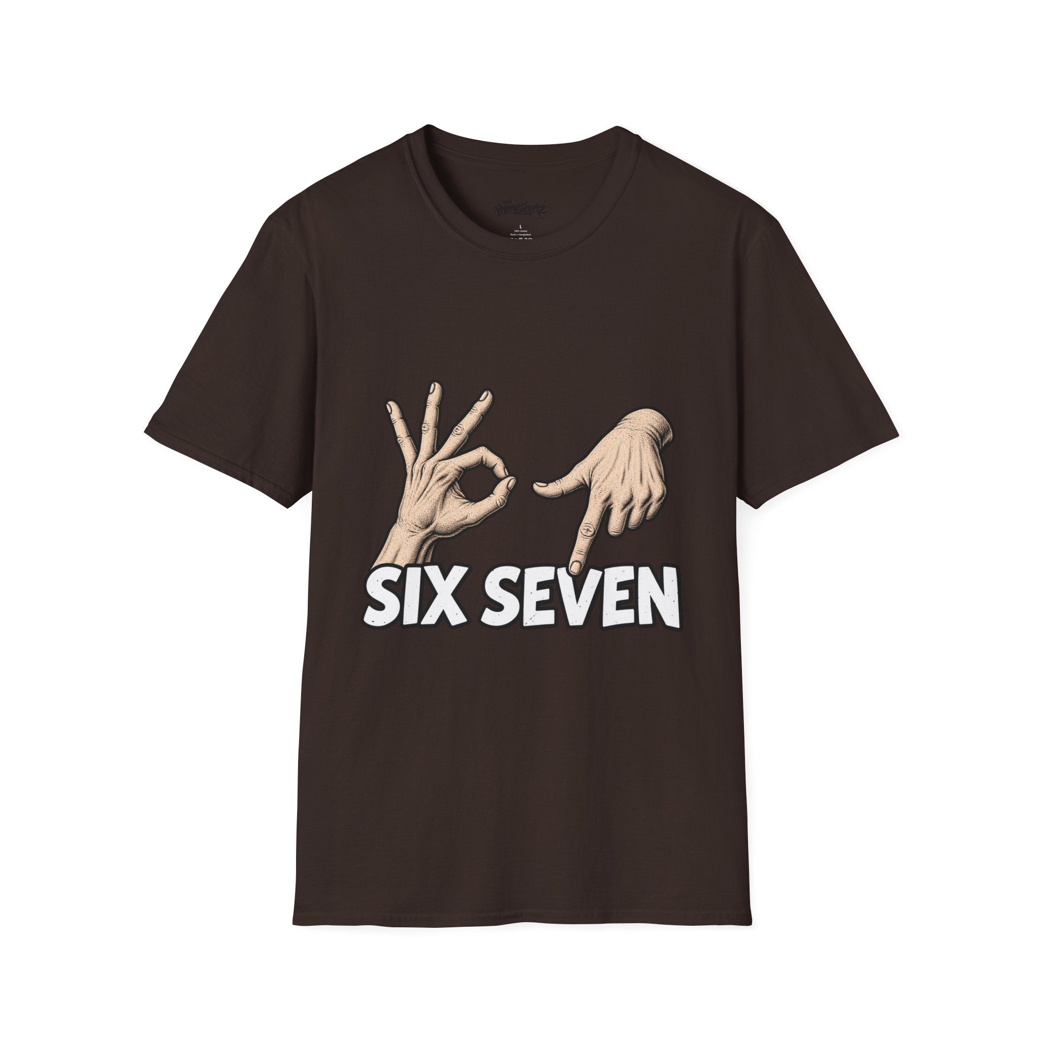 Graphic T-Shirt — Hand Signs "Six Seven" Casual Tee