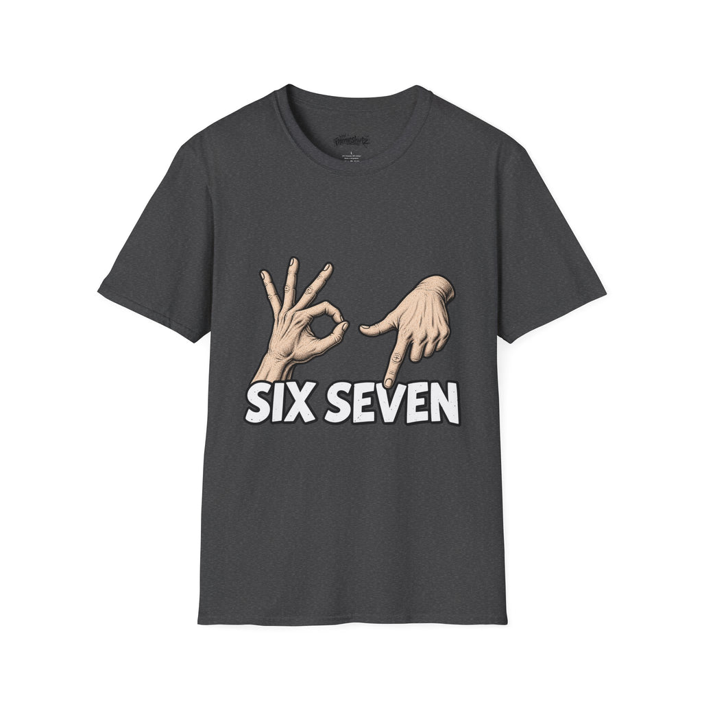 Graphic T-Shirt — Hand Signs "Six Seven" Casual Tee
