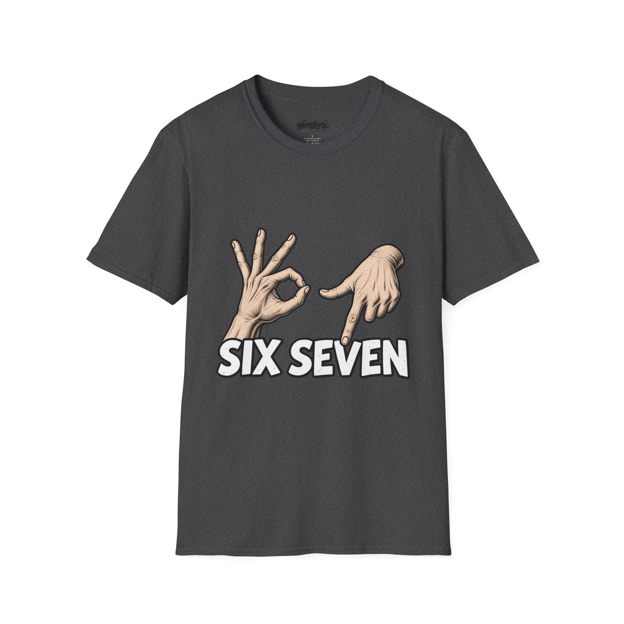 Graphic T-Shirt — Hand Signs "Six Seven" Casual Tee