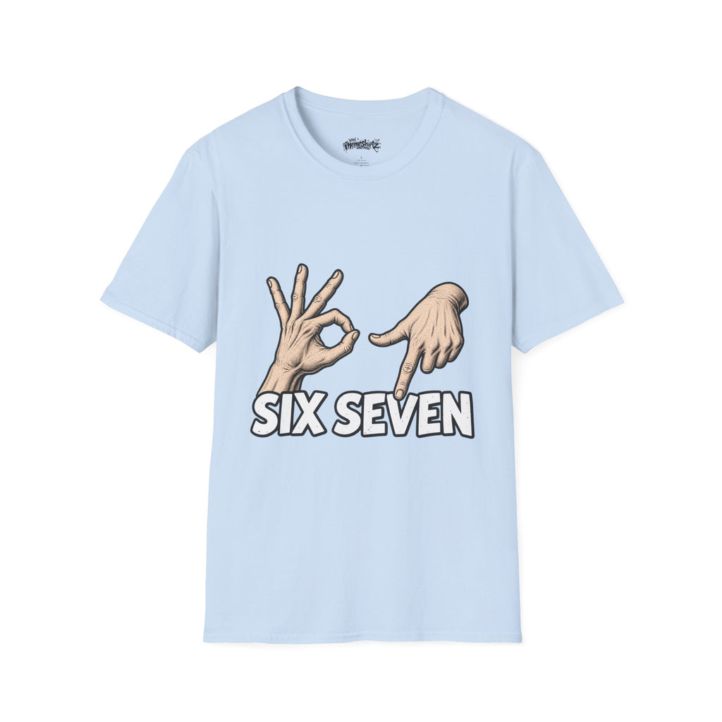 Graphic T-Shirt — Hand Signs "Six Seven" Casual Tee