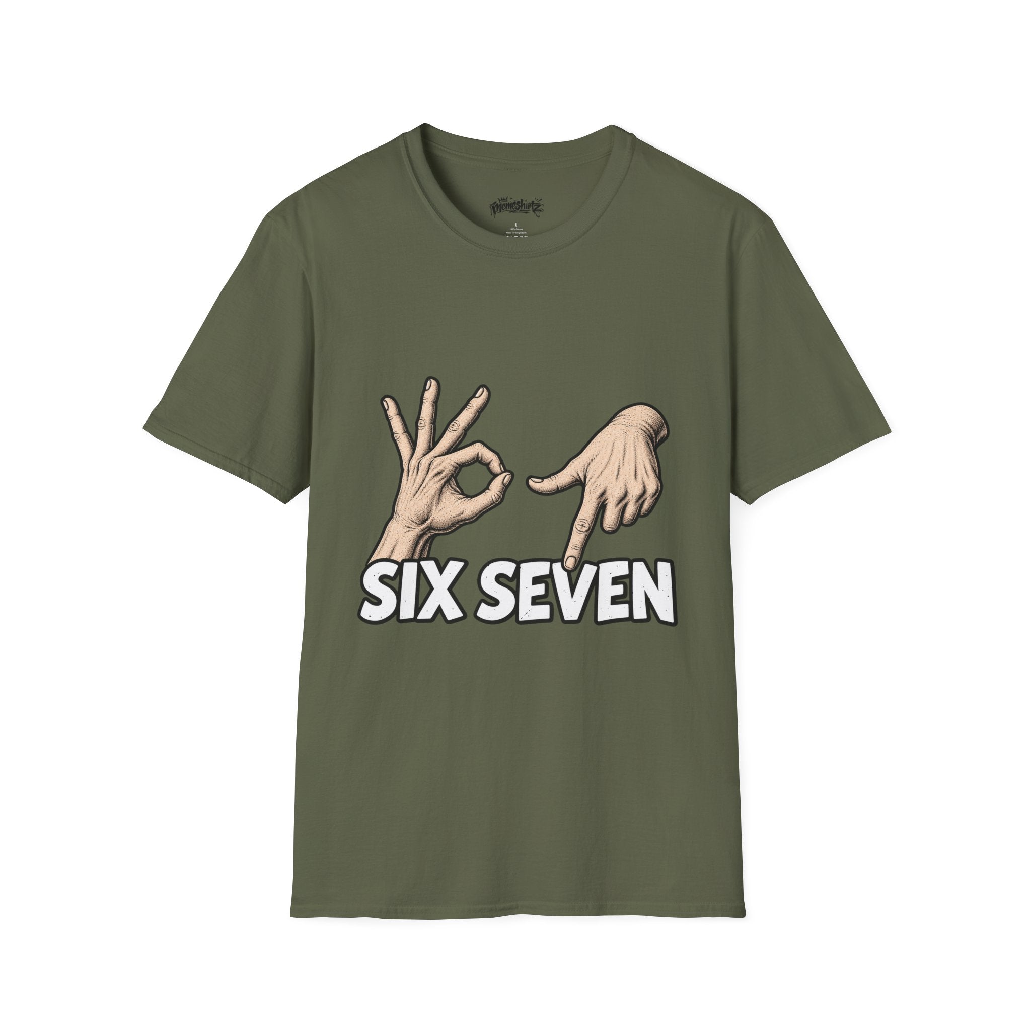 Graphic T-Shirt — Hand Signs "Six Seven" Casual Tee
