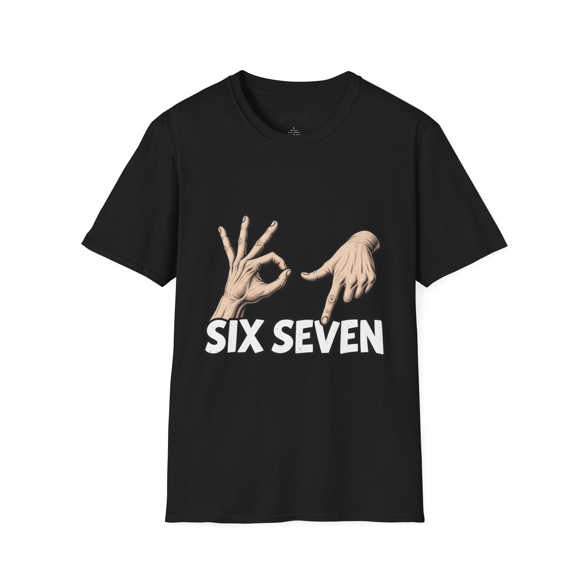 Graphic T-Shirt — Hand Signs "Six Seven" Casual Tee