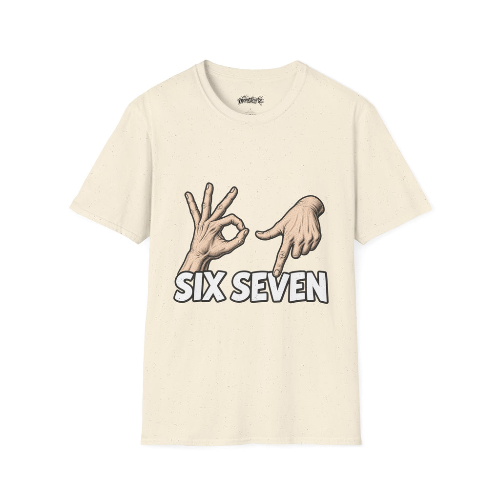 Graphic T-Shirt — Hand Signs "Six Seven" Casual Tee