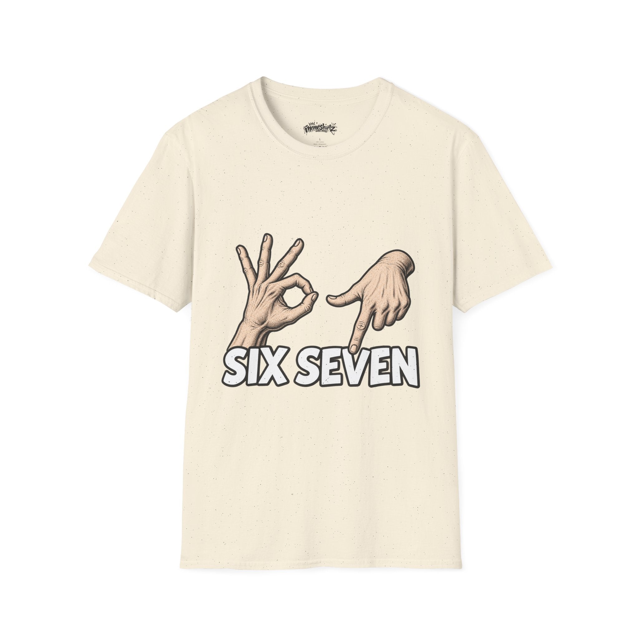 Graphic T-Shirt — Hand Signs "Six Seven" Casual Tee