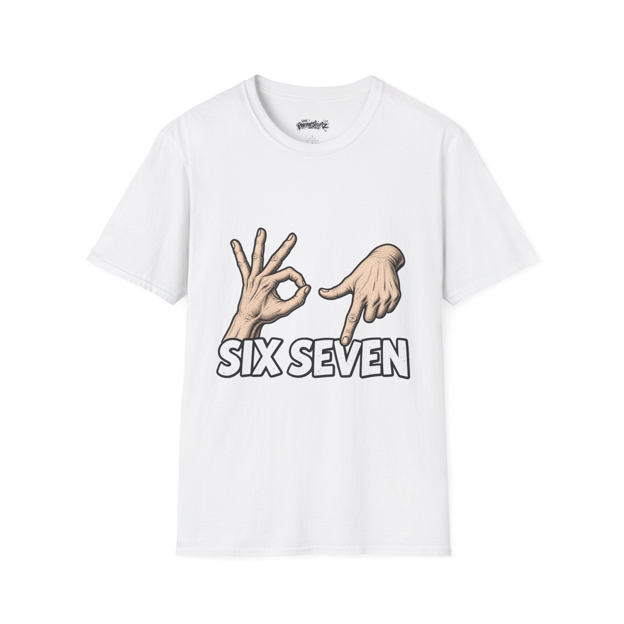 Graphic T-Shirt — Hand Signs "Six Seven" Casual Tee